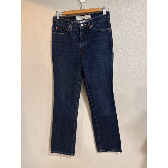 Vintage Guess Women's High-Waisted Jeans Dark Wash Boot leg Sz 29 - Picture 6 of 8